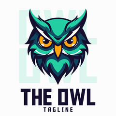 Illustrated Owl: Logo, Mascot, Illustration, Vector Graphic for Sports and E-Sport Gaming Teams, Angry Owl Mascot Head