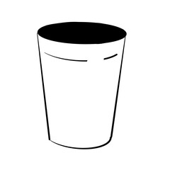 Stylish Monochrome Water Cup with Abstract Line Art