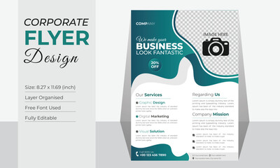 Business Flyer Corporate Flyer Template Organic & Geometric shape Flyer Circle Gradient Colorful concepts Poster flyer in A4 flyer template for Corporate Business agency Poster