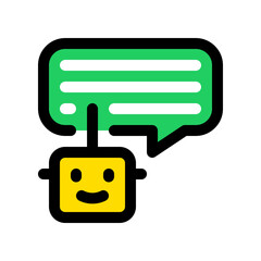 Fototapeta premium Editable chat bot, smart assistant vector icon. AI technology, artificial intelligence, computer. Part of a big icon set family. Perfect for web and app interfaces, presentations, infographics, etc