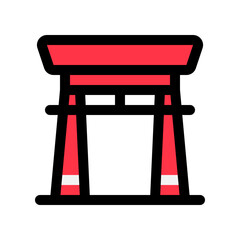 Editable shrine, gate, vector icon. Landmark, monument, religious, cultural, building, architecture. Part of a big icon set family. Perfect for web and app interfaces, presentations, infographics, etc