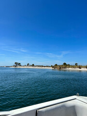 View in a boat with a island