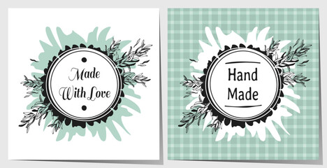 Hand Made Label. Made With Love Label. Vector illustration