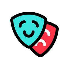 Editable theater masks, drama vector icon. Movie, cinema, entertainment. Part of a big icon set family. Perfect for web and app interfaces, presentations, infographics, etc