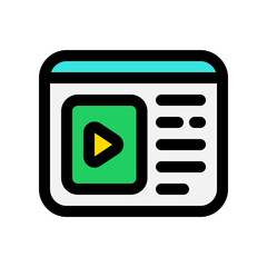 Editable movie website, streaming, film, video vector icon. Movie, cinema, entertainment. Part of a big icon set family. Perfect for web and app interfaces, presentations, infographics, etc