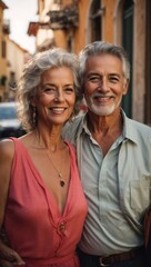 Obraz premium Rentner im Urlaub ,gen AI.