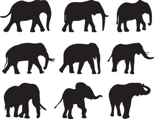 Elephant Silhouette Vector Pack