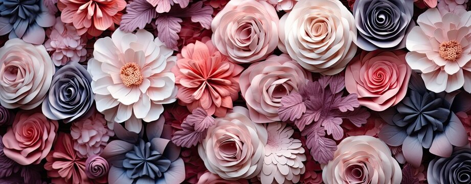 wedding background made of flowers © neirfy