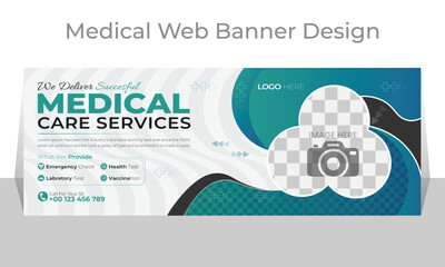 Medical social media cover web banner design layout