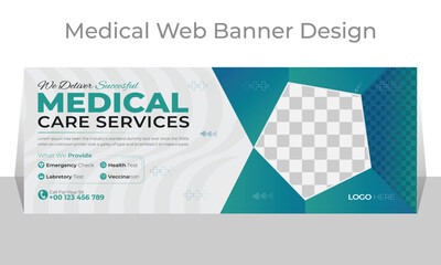 Medical social media cover web banner design layout
