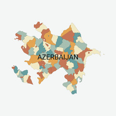 Azerbaijan vector map with administrative divisions