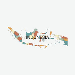 Indonesia vector map with administrative divisions