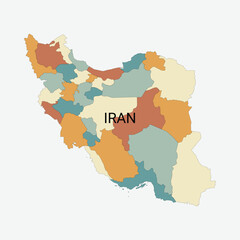 Iran vector map with administrative divisions