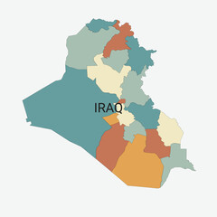 Iraq vector map with administrative divisions