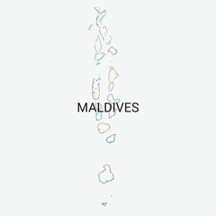 Maldives vector map with administrative divisions