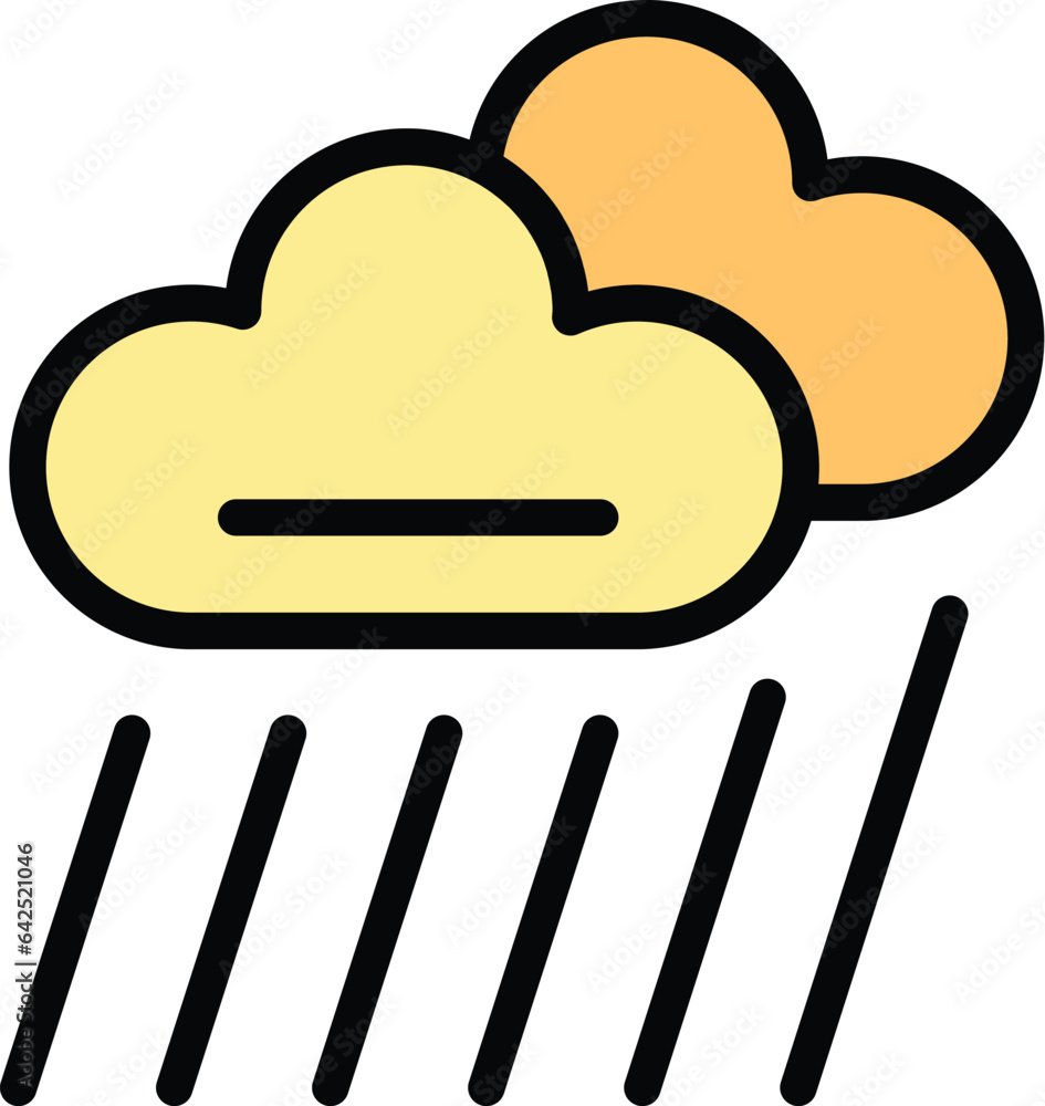 Wall mural rain cloud learn icon outline vector. school education. social classroom color flat