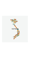 Vietnam vector map with administrative divisions
