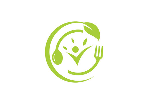 fork and spoon logo design. icon symbol for health restaurant food diet and etc.
