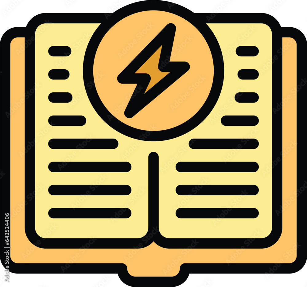 Poster learning book icon outline vector. school education. kid learn color flat