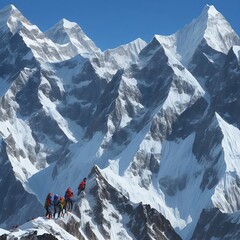 	
Lhotse xtreme climbers treks and expendition - obrazy, fototapety, plakaty