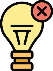 Bulb learning icon outline vector. School education. Child classroom color flat