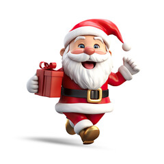 Cute 3D Santa Claus character 