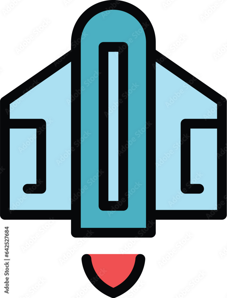 Poster courage jetpack icon outline vector. skill boost. rocket speed color flat