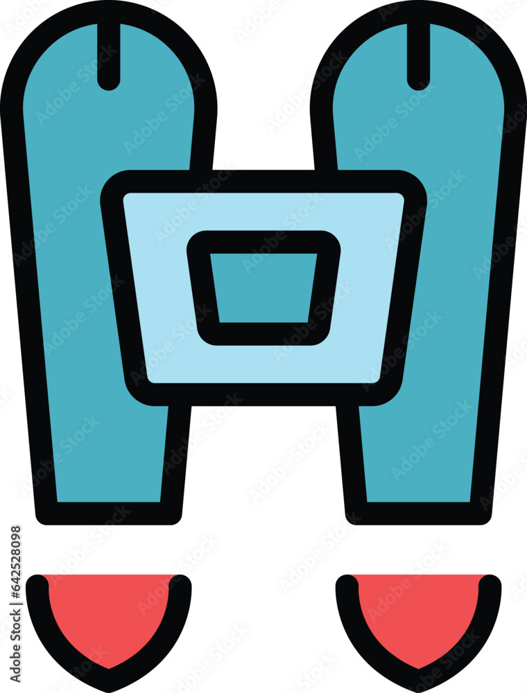 Poster acceleration jetpack icon outline vector. work career. future boost color flat