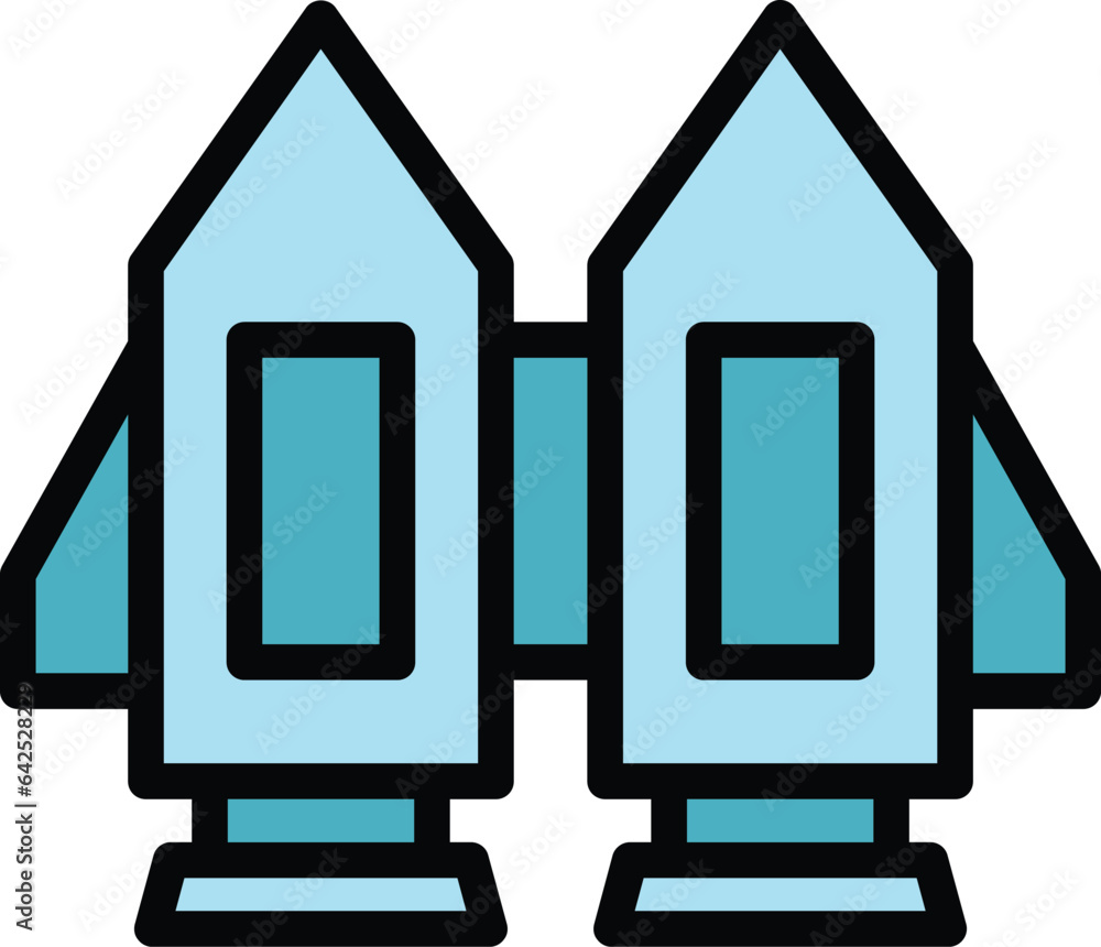 Poster hight jetpack icon outline vector. success skill. work speed color flat