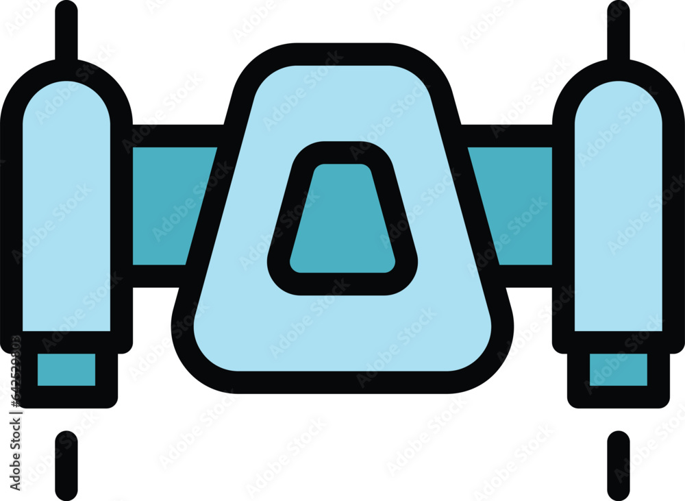 Poster startup jetpack icon outline vector. skill work. future career color flat