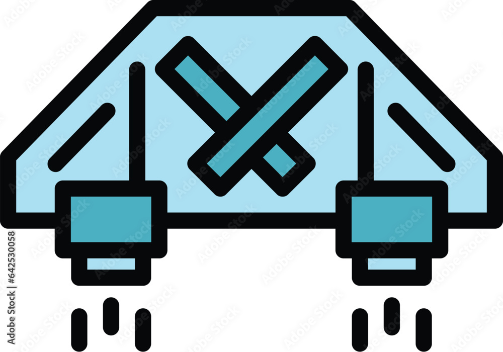 Poster plan jetpack icon outline vector. success skill. rocket speed color flat