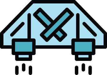 Plan jetpack icon outline vector. Success skill. Rocket speed color flat