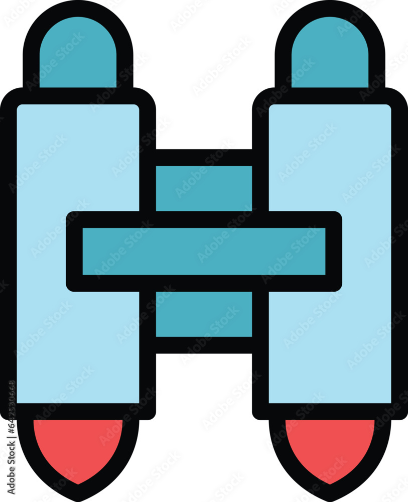 Poster jetpack icon outline vector. boost rocket. future speed color flat