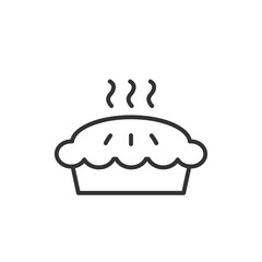 Pie line icon with editable stroke. Food symbol. Vector illustration.