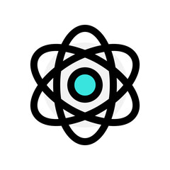 Editable atom vector icon. Science, physics, laboratory. Part of a big icon set family. Perfect for web and app interfaces, presentations, infographics, etc