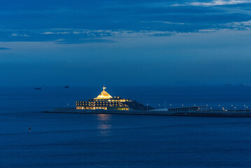 sunset over the Hong Kong-Zhuhai-Macao Bridge