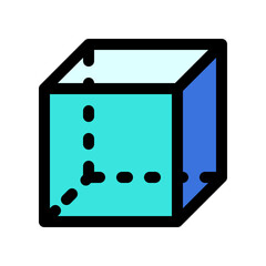 Editable geometric cube vector icon. Mathematic, shape, volumetric. Part of a big icon set family. Perfect for web and app interfaces, presentations, infographics, etc