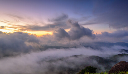 sunset in the mountains