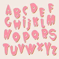 English cartoon colorful alphabet