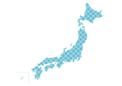 雪模様の日本地図