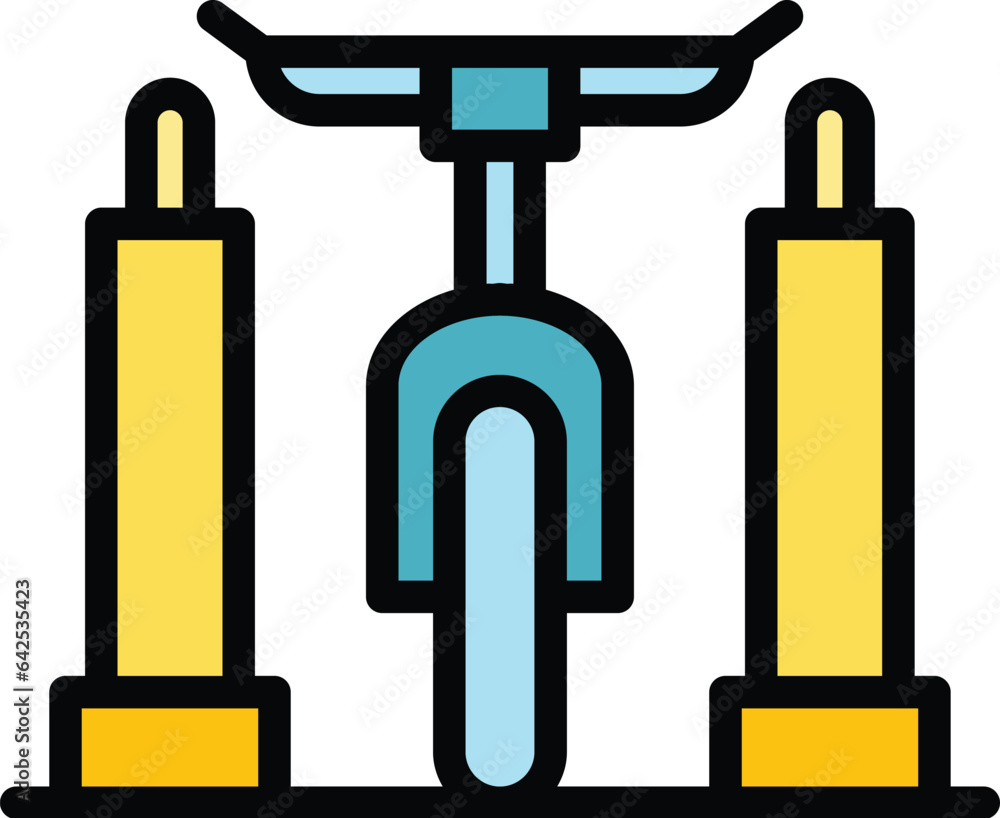 Wall mural Park rent bike icon outline vector. App cycle. Share smart transport color flat