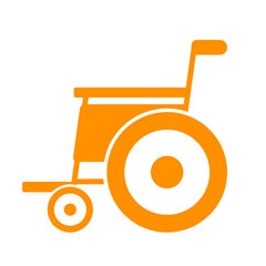 orange wheelchair medical icon