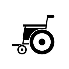 black wheelchair medical circle icon