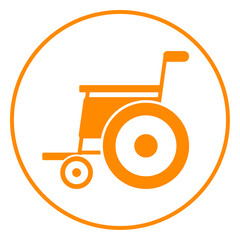 orange wheelchair medical circle frame icon