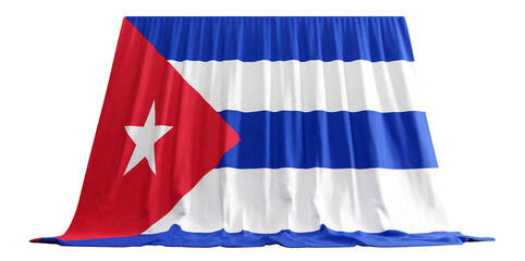Cuban Flag Curtain in 3D Rendering Reflecting Cuba's Vibrant Spirit