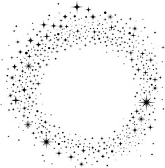 Celestial Stars Starry Frame. Galaxy sparkle stars. - 642537225