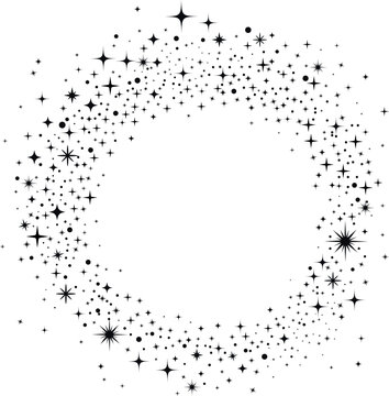 Celestial Stars Starry Frame. Galaxy sparkle stars.