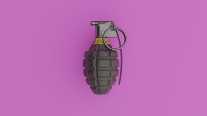 grenade pattern on pink background 3d rendered illustration