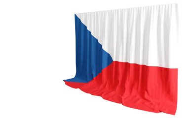 Czech Flag Curtain in 3D Rendering Czech Republic's Resilience