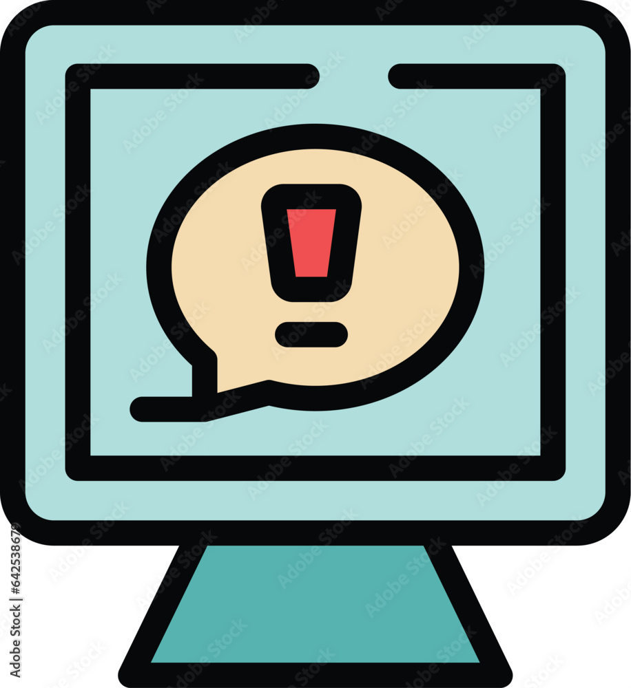 Aufkleber internet risk icon outline vector. online system. mobile protocol color flat